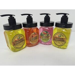 Lot of 4 Luxury Liquid Hand Soaps 12 oz Assorted Fruit Scents Pump Bottles